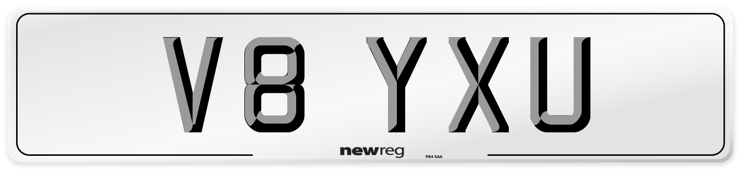 V8 YXU Number Plate from New Reg